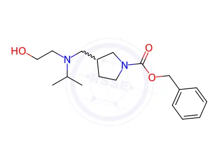 Chemical structure of Benzyl 3-(((2-hydroxyethyl)(isopropyl)amino)methyl)pyrrolidine-1-carboxylate