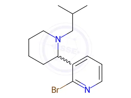 Chemical structure of 2-Bromo-3-(1-isobutylpiperidin-2-yl)pyridine