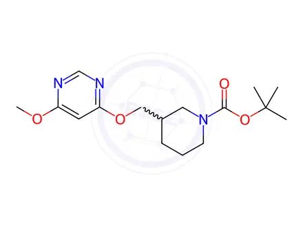 Chemical structure of 3-(6-Methoxy-pyriMidin-4-yloxyMethyl)-piperidine-1-carboxylic acid tert-butyl ester