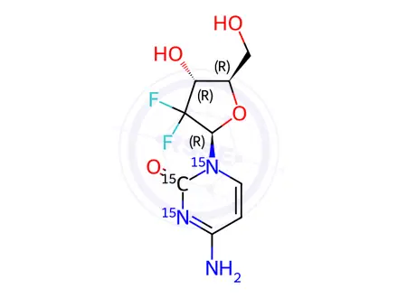 Chemical structure of Gemcitabine-13C,15N2