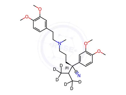 Chemical structure of (R)-(+)-Verapamil-d6 Hydrochloride