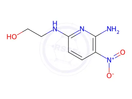 Chemical structure of Ethanol, 2-[(6-amino-5-nitro-2-pyridinyl)amino]-(9CI)