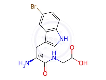 Chemical structure of Glycine, 5-bromo-L-tryptophyl-