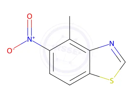 Chemical structure of Benzothiazole, 4-methyl-5-nitro-(9CI)
