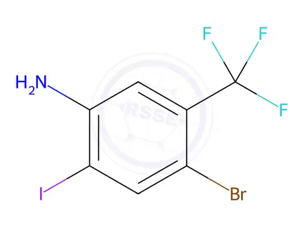 Chemical structure of 4-Bromo-2-iodo-5-(trifluoromethyl)aniline