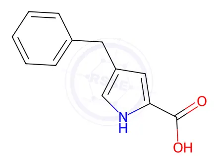 Chemical structure of 1H-Pyrrole-2-carboxylic acid, 4-(phenylmethyl)-