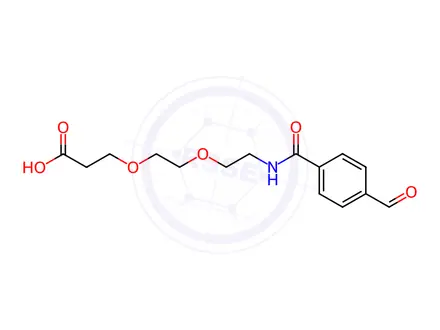 Chemical structure of 3-(2-(2-(4-formylbenzamido)ethoxy)ethoxy)propanoic acid