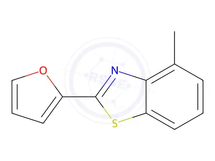 Chemical structure of Benzothiazole, 2-(2-furanyl)-4-methyl-(9CI)
