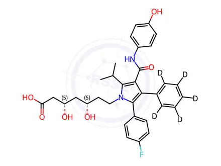 Chemical structure of 4-Hydroxy Atorvastatin D5