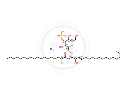 Chemical structure of 18:0(2R-OH) Sulfo GalCer