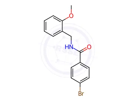 Chemical structure of 4-Bromo-N-(2-methoxybenzyl)benzamide