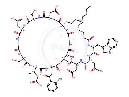 Chemical structure of Hydroxy derivative of Daptomycin