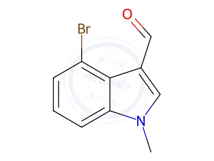 Chemical structure of 4-Bromo-1-methyl-1H-indole-3-carbaldehyde