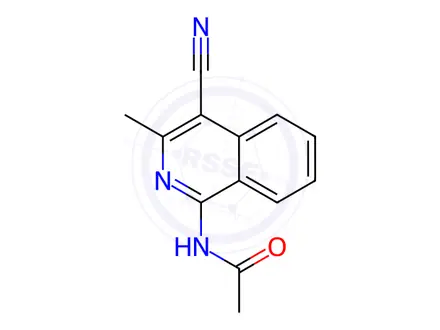 Chemical structure of 1-Acetamido-4-cyano-3-methylisoquinoline