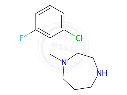 Chemical structure of 1-(2-Chloro-6-fluoro-benzyl)-[1,4]diazepanedihydrochloride