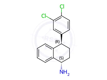 Chemical structure of (1S,4R)-N-Desmethyl Sertraline Hydrochloride