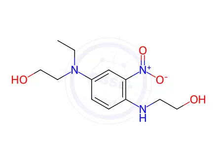 Chemical structure of Ethanol, 2-4-ethyl(2-hydroxyethyl)amino-2-nitrophenylamino-