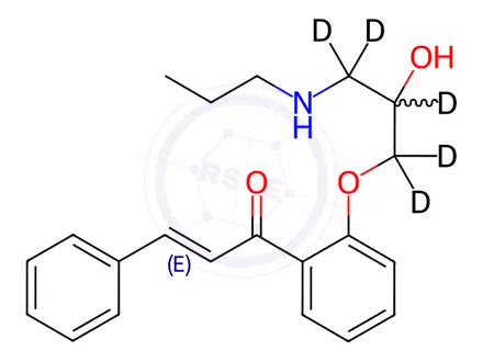 Chemical structure of (2E)-Dehydro Propafenone-d5 Hydrochloride