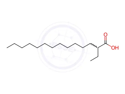 Chemical structure of 2-ethyltetradecanoic acid