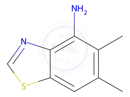 Chemical structure of 4-Benzothiazolamine,5,6-dimethyl-(9CI)