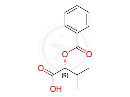 Chemical structure of Butanoic acid, 2-(benzoyloxy)-3-methyl-, (R)-(9CI)