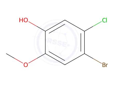 Chemical structure of 4-Bromo-5-chloro-2-methoxyphenol