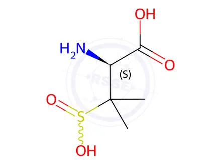Chemical structure of (2S)-2-Amino-3-methyl-3-sulfinobutanoic Acid