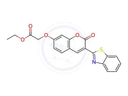 Chemical structure of ethyl 2-((3-(benzo[d]thiazol-2-yl)-2-oxo-2H-chromen-7-yl)oxy)acetate
