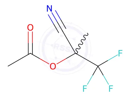 Chemical structure of Acetic acid 1-cyano-2,2,2-trifluoro-1-methylethyl ester
