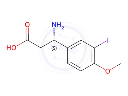 Chemical structure of (3S)-3-amino-3-(3-iodo-4-methoxyphenyl)propanoic acid