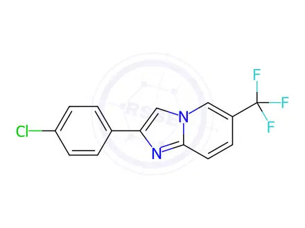 Chemical structure of 2-(4-Chlorophenyl)-6-(trifluoromethyl)imidazo[1,2-a]pyridine