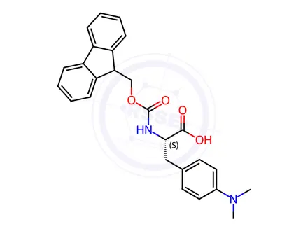 Chemical structure of (S)-2-((((9H-Fluoren-9-yl)methoxy)carbonyl)amino)-3-(4-(dimethylamino)phenyl)propanoic acid