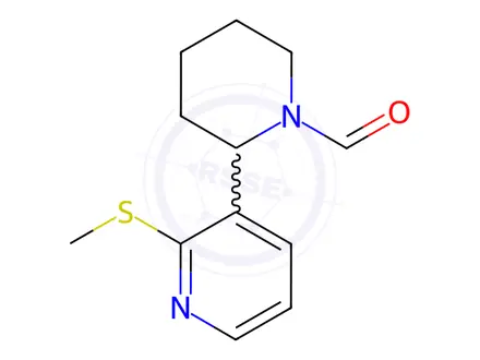 Chemical structure of 2-(2-(Methylthio)pyridin-3-yl)piperidine-1-carbaldehyde