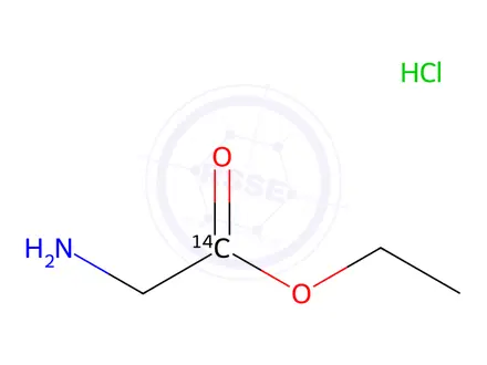 Chemical structure of GLYCINE ETHYL ESTER HYDROCHLORIDE, [GLYCINE 1-14C]