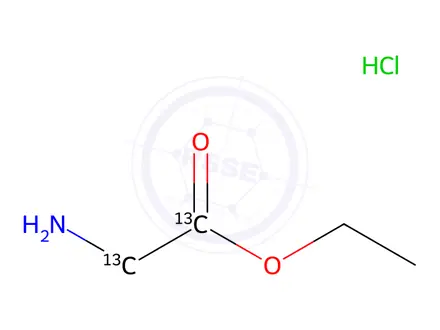 Chemical structure of Glycine-13C2 Ethyl Ester Hydrochloride