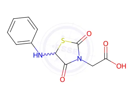 Chemical structure of (5-Anilino-2,4-dioxo-1,3-thiazolidin-3-yl)acetic acid
