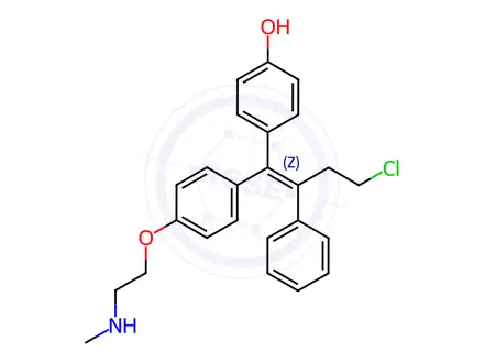 Chemical structure of N-Desmethyl 4-Hydroxy Toremifene Hydrochloride