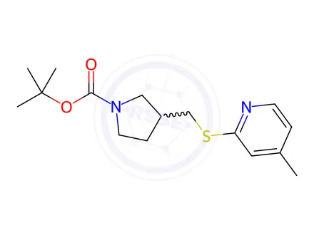 Chemical structure of tert-Butyl 3-(((4-methylpyridin-2-yl)thio)methyl)pyrrolidine-1-carboxylate