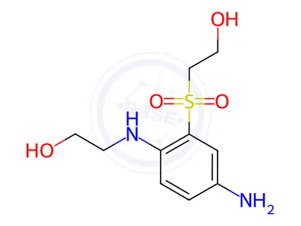 Chemical structure of 2-((5-Amino-2-((2-hydroxyethyl)amino)phenyl)sulfonyl)ethanol