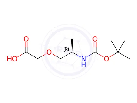 Chemical structure of Acetic acid, 2-[(2R)-2-[[(1,1-dimethylethoxy)carbonyl]amino]propoxy]-