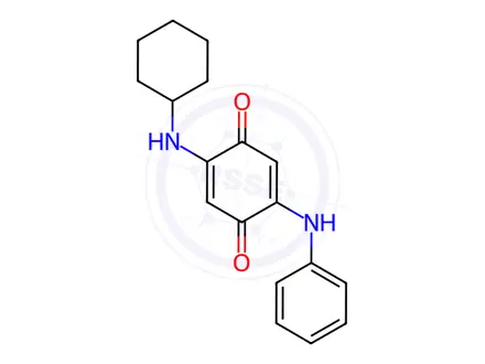 Chemical structure of 2-(Cyclohexylamino)-5-(phenylamino)-2,5-cyclohexadiene-1,4-dione