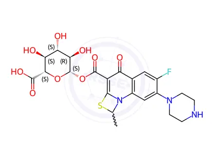 Chemical structure of Ulifloxacin Impurity 1 (Ulifloxacin Acyl-β-D-glucuronide)