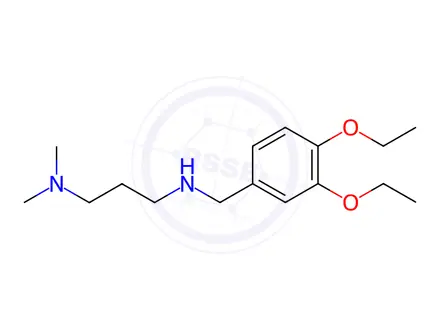 Chemical structure of [(3,4-diethoxyphenyl)methyl][3-(dimethylamino)propyl]amine dihydrochloride