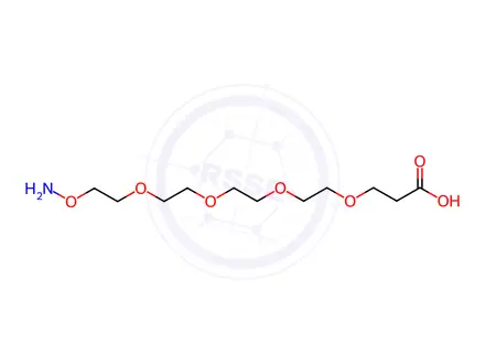 Chemical structure of 1-(aminooxy)-3,6,9,12-tetraoxapentadecan-15-oic acid