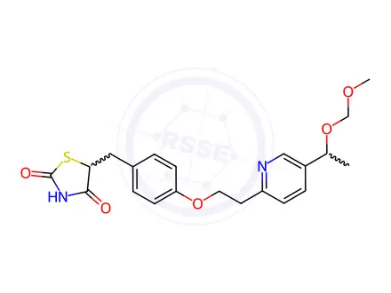 Chemical structure of 5-(4-(2-(5-(1-(Methoxymethoxy)ethyl)pyridin-2-yl)ethoxy)benzyl)thiazolidine-2,4-dione