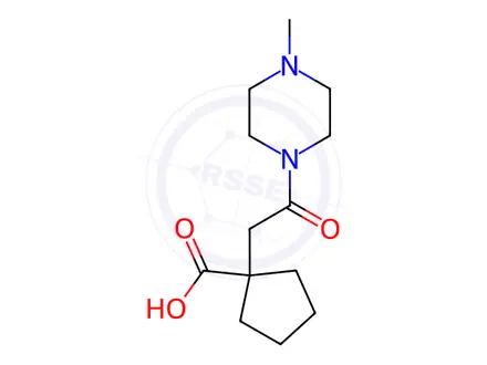 Chemical structure of 1-(2-(4-Methylpiperazin-1-yl)-2-oxoethyl)cyclopentane-1-carboxylic acid