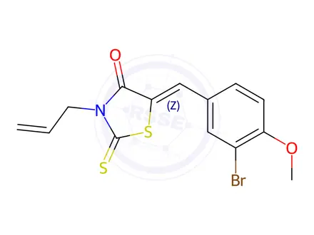 Chemical structure of (5Z)-5-[(3-Bromo-4-methoxyphenyl)methylidene]-3-(prop-2-en-1-yl)-2-sulfanylidene-1,3-thiazolidin-4-one