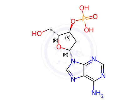 Chemical structure of Cordycepin Impurity 4 Monomer (2'-Deoxyadenosine 3'-Phosphate)