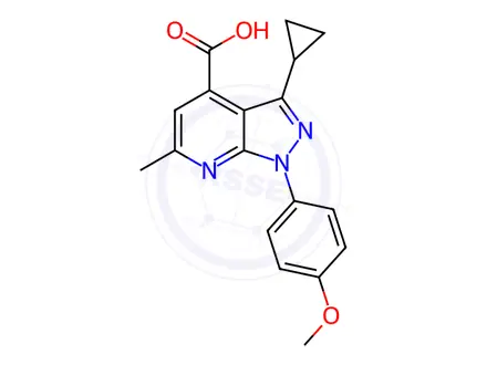 Chemical structure of 3-Cyclopropyl-1-(4-methoxyphenyl)-6-methyl-1h-pyrazolo[3,4-b]pyridine-4-carboxylic acid