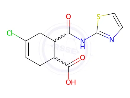 Chemical structure of 4-Chloro-6-(thiazol-2-ylcarbamoyl)-cyclohex-3-enecarboxylic acid